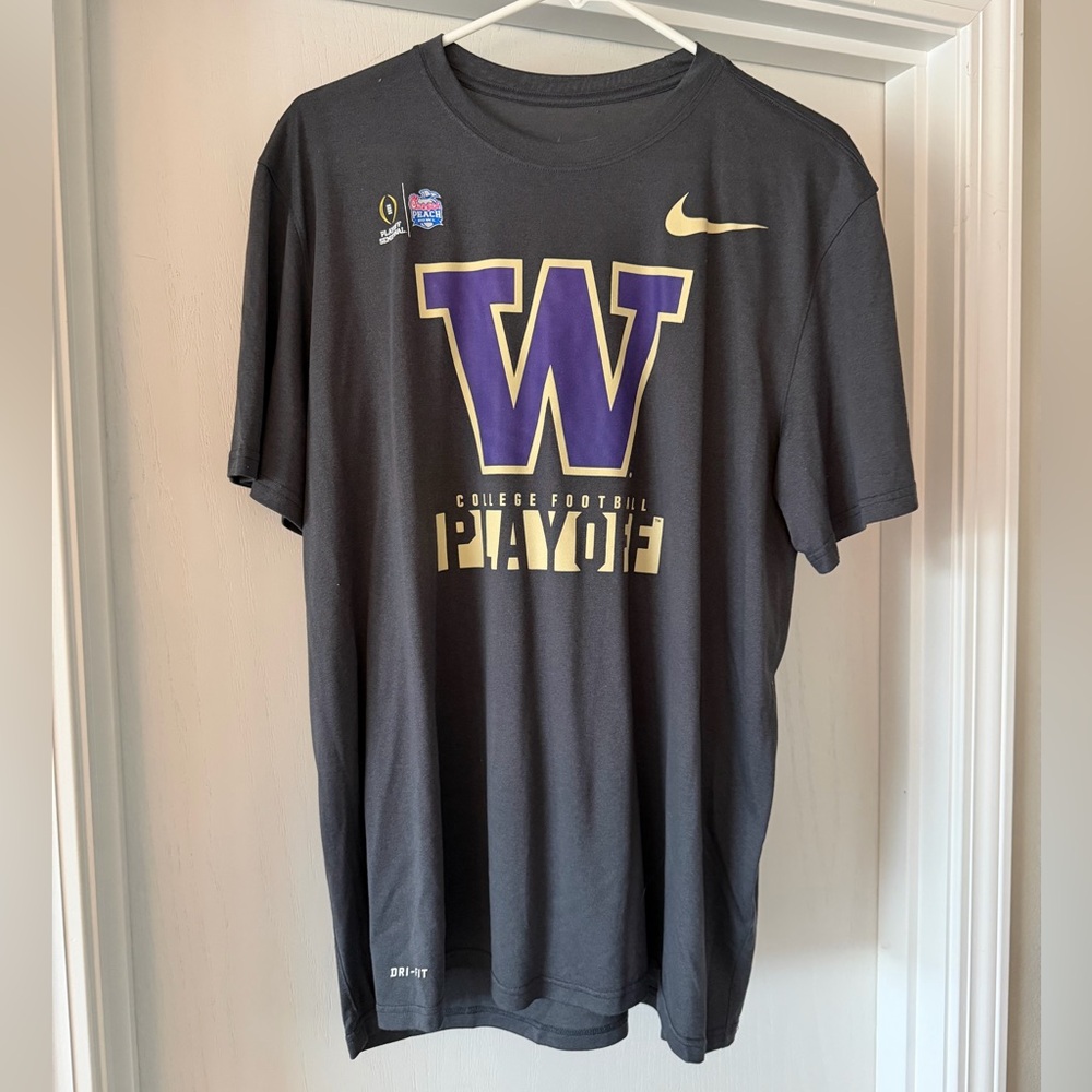 Nike Dri-Fit Gray University of Washington Playoff 2016 Peach Bow T-Shirt